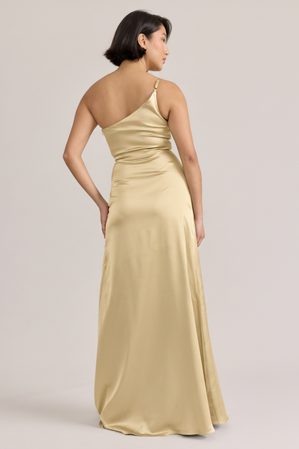 Kira Satin Dress | Pale Yellow