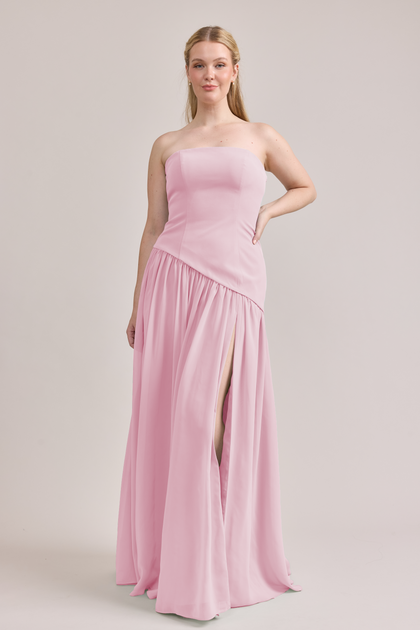 Lennox Crepe + Chiffon Dress | Made To Order | Perfect Pink Crepe / Perfect Pink Chiffon