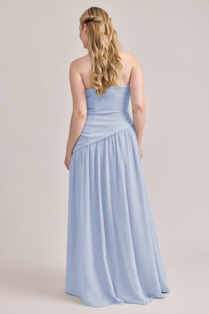 Lennox Crepe + Chiffon Dress | Made To Order | Periwinkle Crepe / Periwinkle Chiffon
