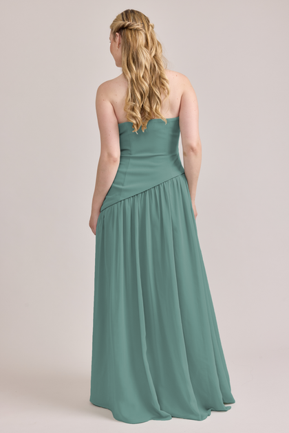 Lennox Crepe + Chiffon Dress | Made To Order | Rosemary Crepe / Rosemary Chiffon