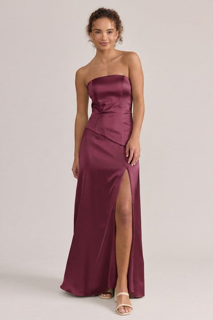 Lennox Satin Dress | Made To Order | Berry