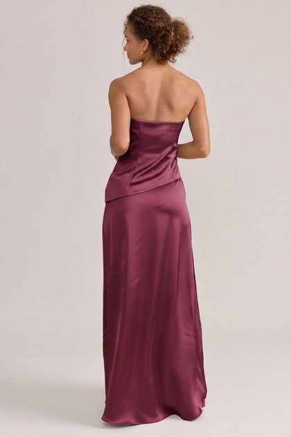Lennox Satin Dress | Made To Order | Berry