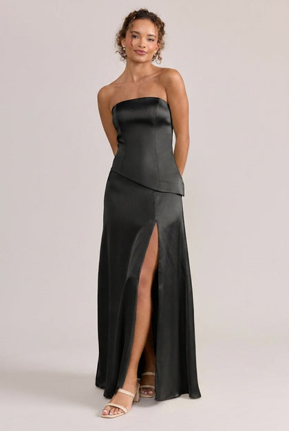 Lennox Satin Dress | Made To Order | Black