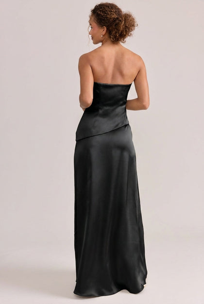 Lennox Satin Dress | Black
