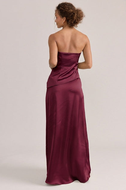 Lennox Satin Dress | Made To Order | Cabernet