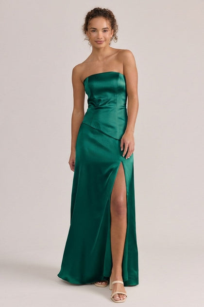 Lennox Satin Dress | Made To Order | Emerald