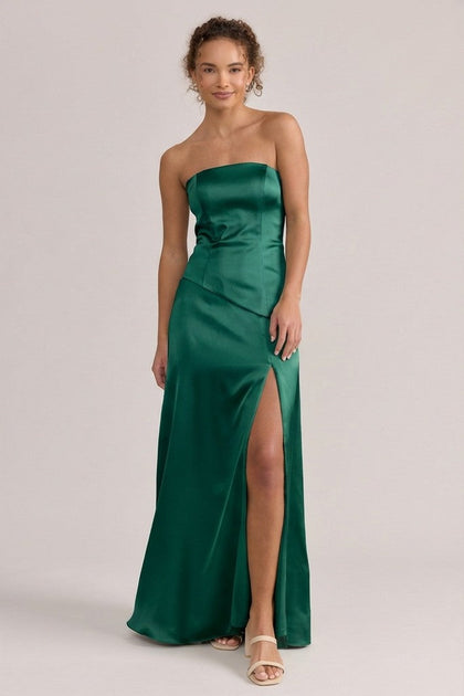 Lennox Satin Dress | Made To Order | Emerald