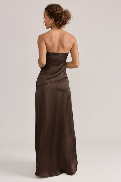Lennox Satin Dress | Made To Order | Espresso