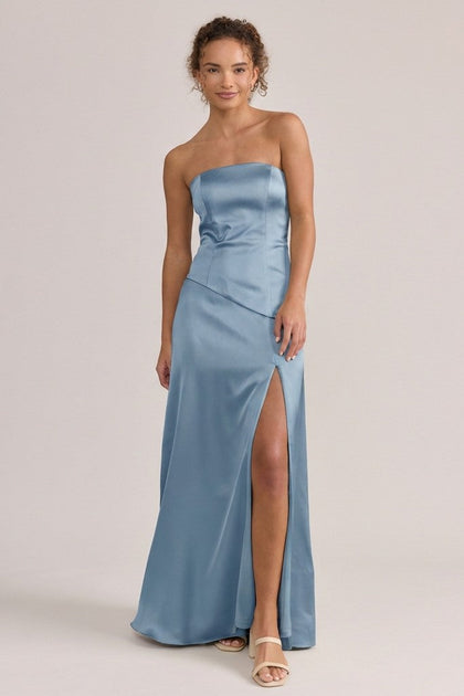 Lennox Satin Dress | Made To Order | French Blue