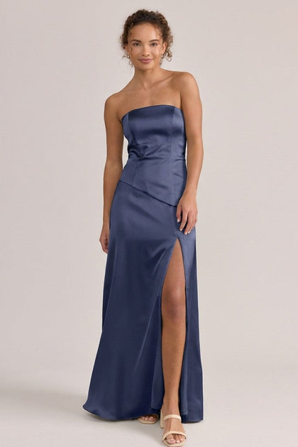 Lennox Satin Dress | Made To Order | Indie Blue