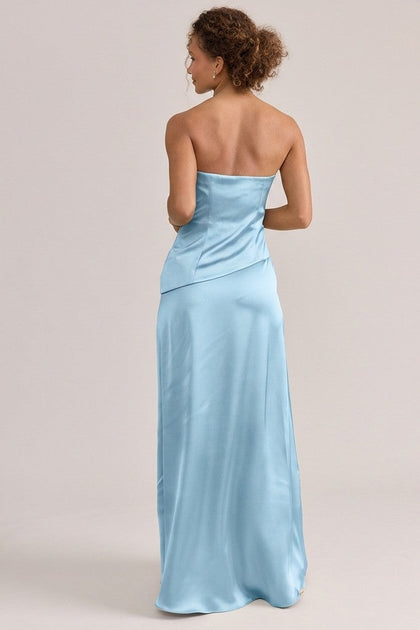 Lennox Satin Dress | Made To Order | Light Blue