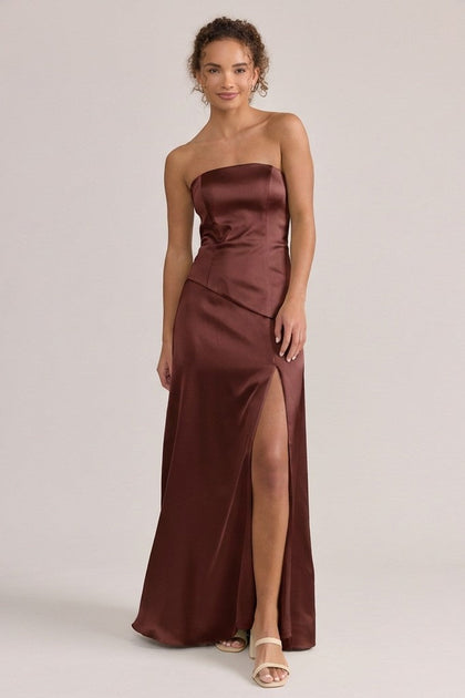 Lennox Satin Dress | Made To Order | Mahogany