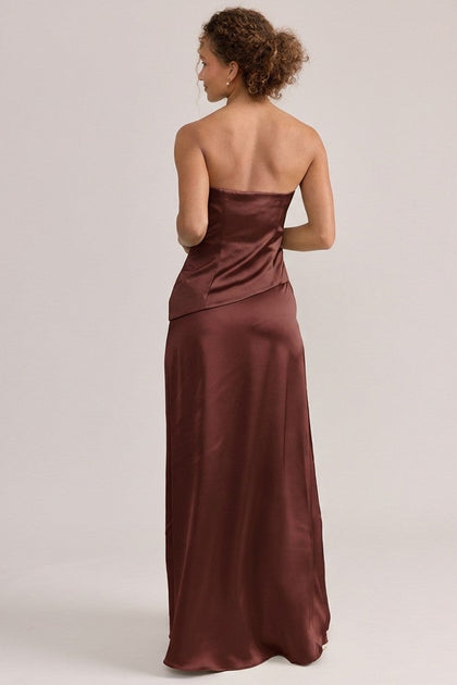 Lennox Satin Dress | Made To Order | Mahogany