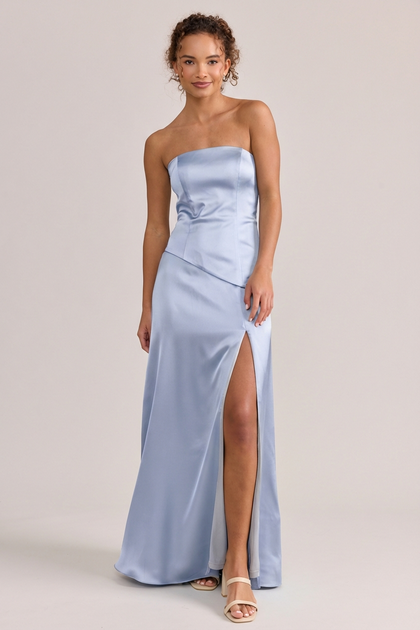 Lennox Satin Dress | Made To Order | Periwinkle