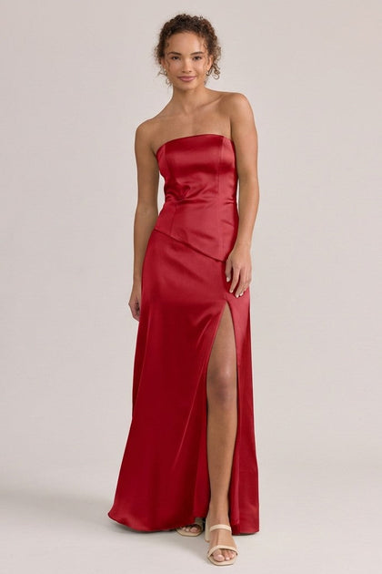 Lennox Satin Dress | Made To Order | Poppy Red