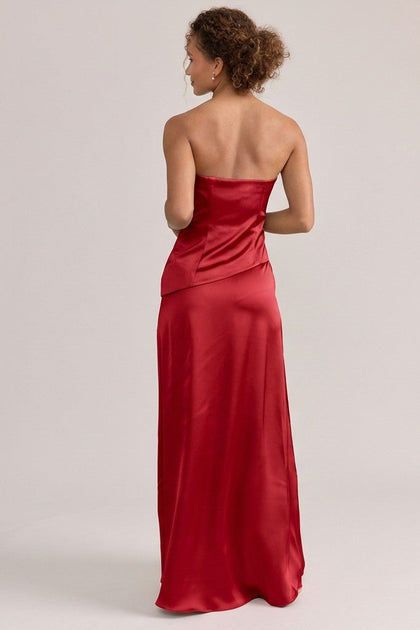 Lennox Satin Dress | Made To Order | Poppy Red