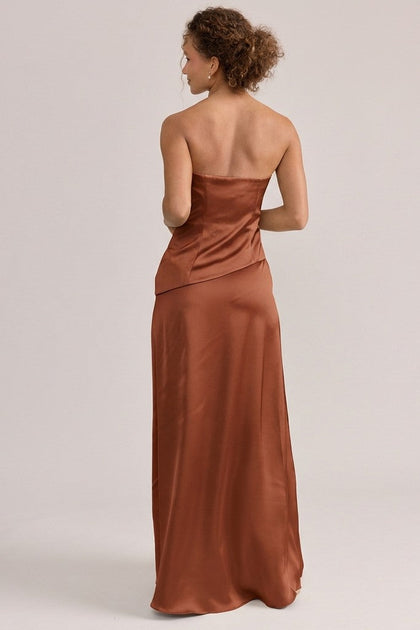 Lennox Satin Dress | Made To Order | Rust