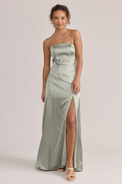 Lennox Satin Dress | Made To Order | Silver Sage