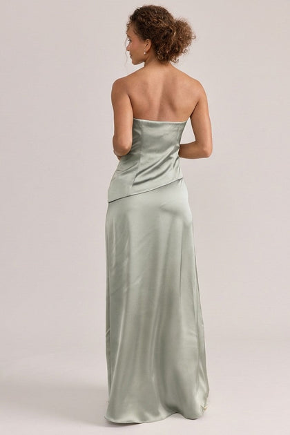Lennox Satin Dress | Made To Order | Silver Sage