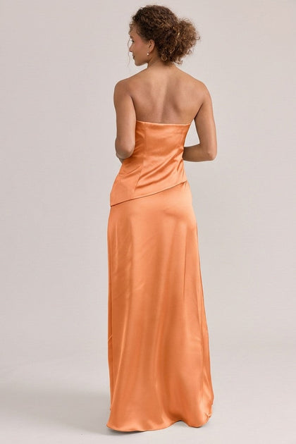 Lennox Satin Dress | Made To Order | Tangerine