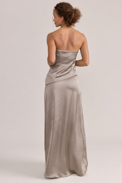 Lennox Satin Dress | Made To Order | Taupe