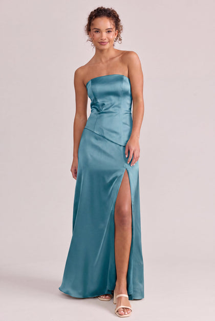 Lennox Satin Dress | Made To Order | Turquoise