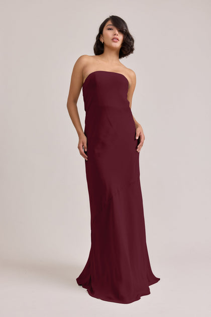 Leo Chiffon Dress | Made To Order | Cabernet