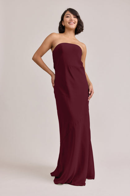 Leo Chiffon Dress | Made To Order | Cabernet