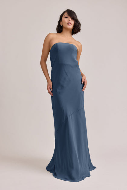 Leo Chiffon Dress | Made To Order | Dusty Blue