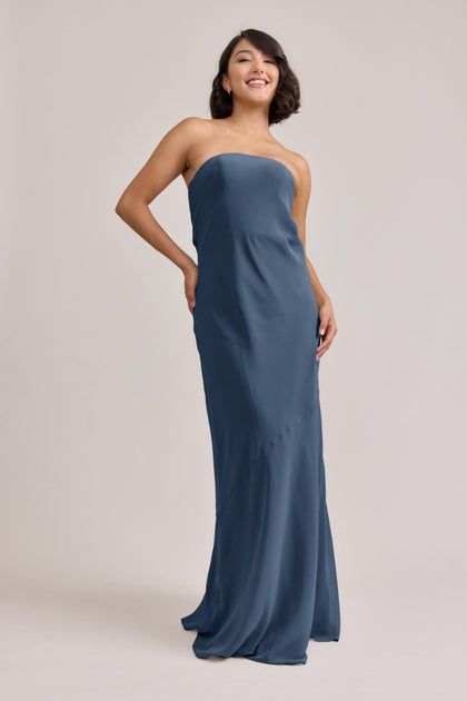 Leo Chiffon Dress | Made To Order | Dusty Blue