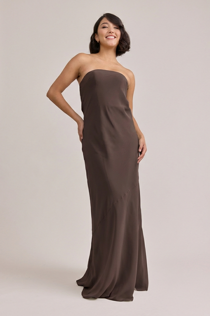 Leo Chiffon Dress | Made To Order | Espresso