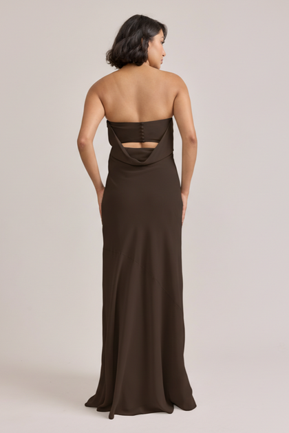 Leo Chiffon Dress | Made To Order | Espresso