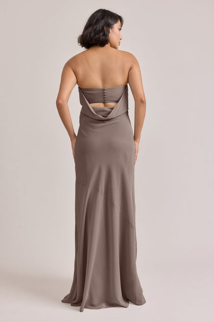 Leo Chiffon Dress | Made To Order | Latte