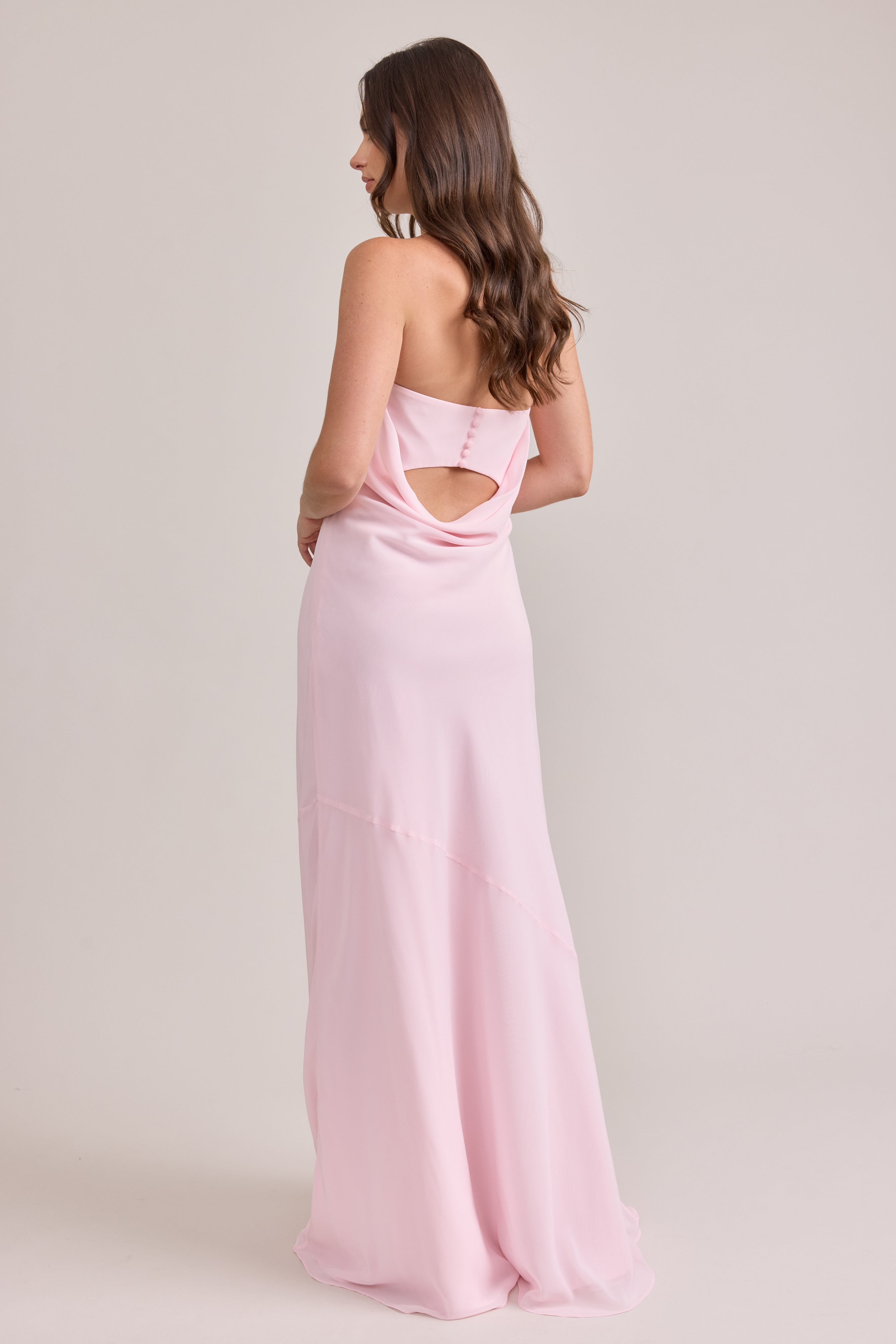 chiffon dress strapless Leo Chiffon Dress