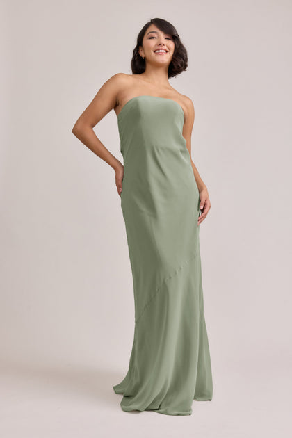 Leo Chiffon Dress | Made To Order | Moss