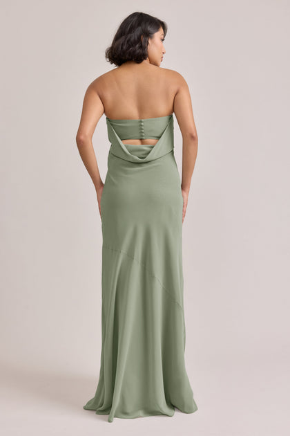 Leo Chiffon Dress | Made To Order | Moss