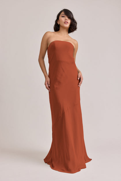 Leo Chiffon Dress | Made To Order | Rust
