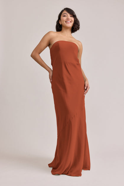 Leo Chiffon Dress | Made To Order | Rust