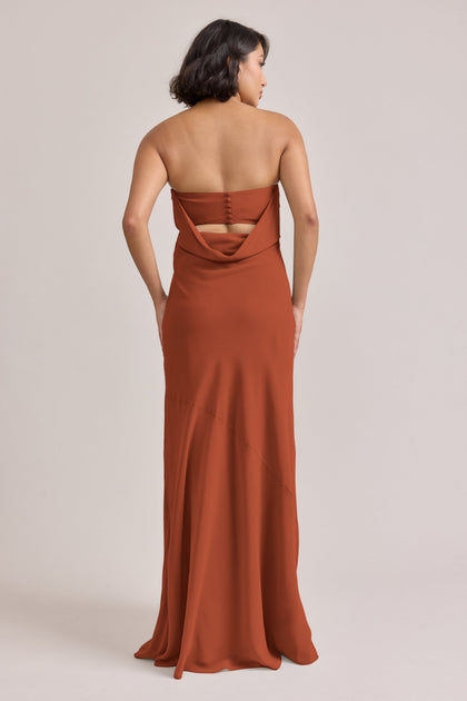 Leo Chiffon Dress | Made To Order | Rust