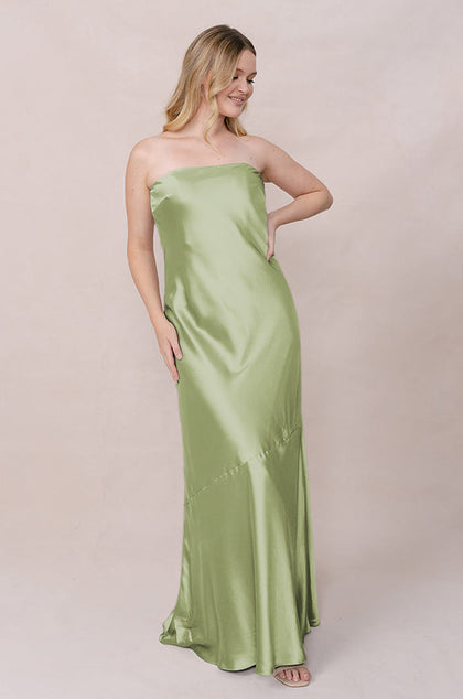 Leo Satin Dress | Made To Order | Matcha