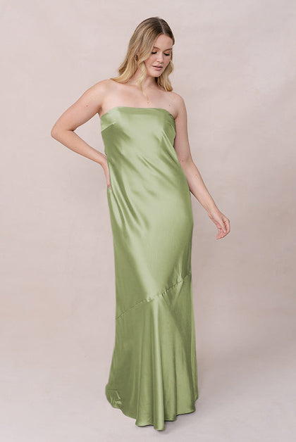Leo Satin Dress | Made To Order | Matcha