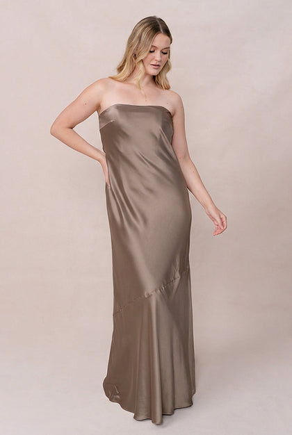 Leo Satin Dress | Made To Order | Truffle
