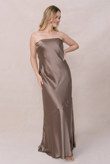 Leo Satin Dress | Made To Order | Truffle