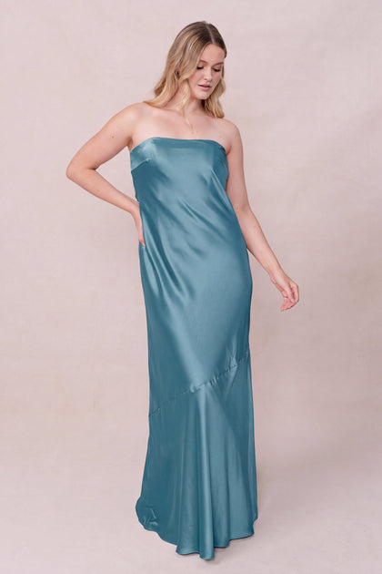 Leo Satin Dress | Made To Order | Turquoise