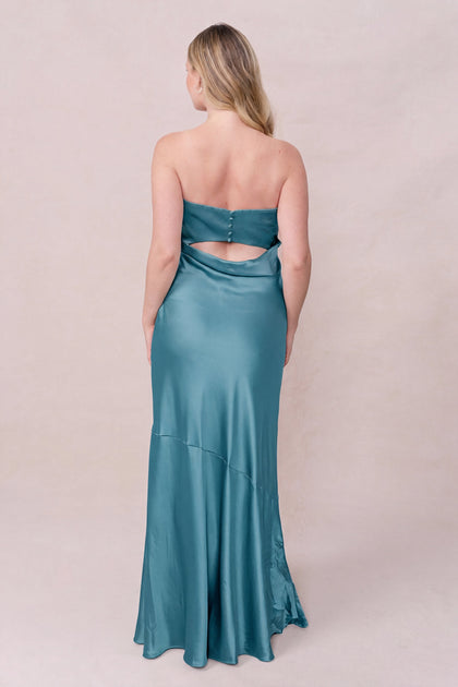 Leo Satin Dress | Made To Order | Turquoise