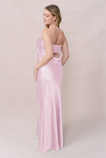 Leo Satin Dress | Made To Order | Baby Pink