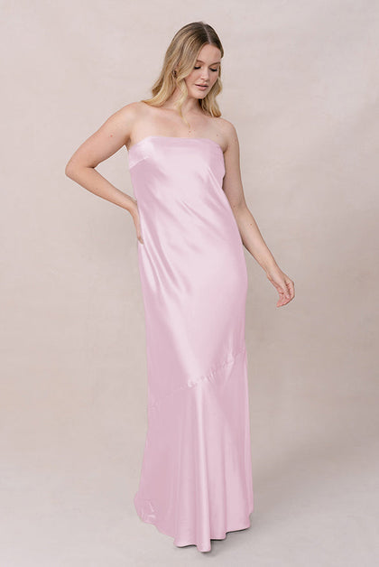Leo Satin Dress | Made To Order | Baby Pink