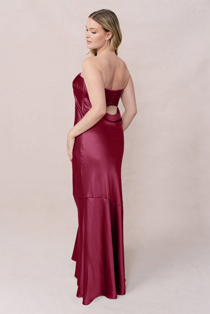 Leo Satin Dress | Made To Order | Berry