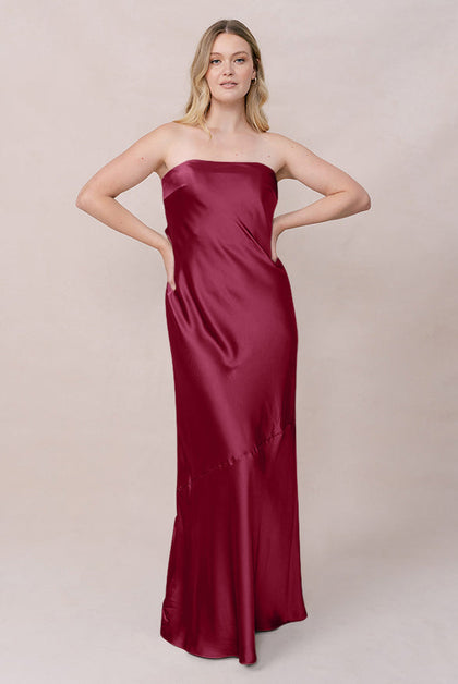 Leo Satin Dress | Made To Order | Berry