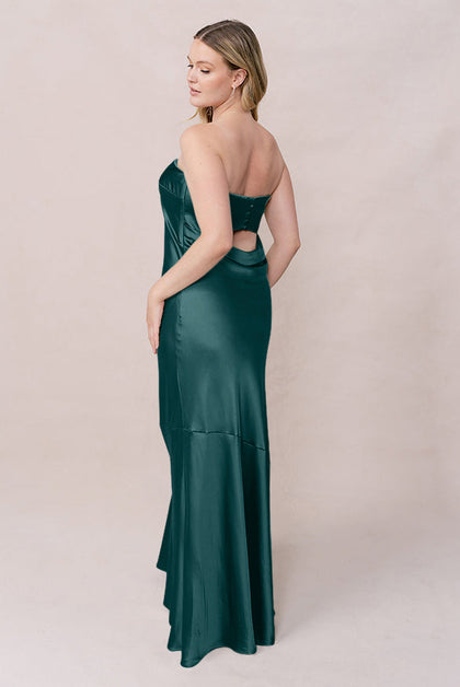 Leo Satin Dress | Made To Order | Emerald